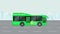 Green City eco bus on road. Animated Illustration of electric Passenger transport. Video available in 4k.