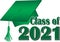 Green Class of 2021 Graduation Cap