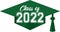 Green Class of 2022 Graduation Cap Graphic
