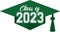 Green Class of 2023 Graduation Cap Graphic
