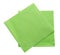 Green clean paper tissues on white background, top view