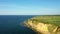 The green cliffs on the edge of the English Channel