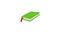 Green closed book with bookmark icon animation