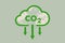 Green cloud co2 reduction carbon dioxide emissions symbol icon