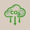 Green cloud co2 reduction carbon dioxide emissions symbol icon