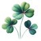 green clover leaf for patrick day card decor watercolor paint