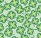 Green cloverleaf pattern, seamless vector line background, a traditional symbol of good fortune