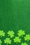 Green Clovers or Shamrocks on Green Background