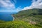 Green coastline of Flores island, Azores, Portugal