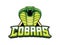 Green Cobras Head Color Logo Illustration Design