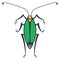 Green cockroach icon. Decoartive insect. Wild bug