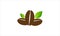 Green Coffee leaf  beans icon logo design vectr illustration