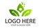 Green Color Abstract People Leaf Tech Pixel Logo Design
