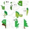 Green Color Animals, Fruits and Vegetables, the big kid game to be colored by example half.