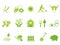 Green color farm icon set