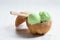 Green color ice cream scoops