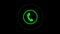 Green color phone calls animated in black background