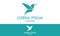 Green Color Simple Abstract Fold Bird Logo Design