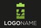 Green Color Simple Battery Fast Lightning Logo Design