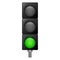 Green color traffic lights icon, realistic style