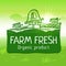 Green colored farm fresh product label