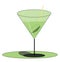 Green-colored martini drink filled in elegant party glassware vector or color illustration