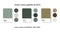 Green colors palette of 2023. Trend color guide collection in RGB, CMYK. Color set for military, fashion, home interior