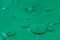 Green colour bubbles oil abstract background