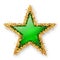 Green Coloured Gemstone Star with Golden Starlet Border