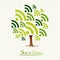 Green concept share icon tree