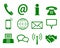 Green contact icons - vector