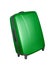 Green convenient suitcase on castors