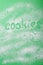 Green cookies food background