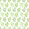 Green coriander leaves pattern on white background, flat vector
