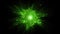Green Cosmic Explosion with Radiant Light Beams in Space