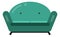 Green couch icon. Soft seating furniture for rest and relax