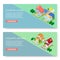 Green countryside - set of vector illustrations with place for your text. Two banners on living in country theme with