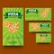 Green coupon or template set for Pizza or Fast Food corner.