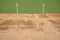 Green covered fronton court for playing hand Pelota, Spain