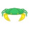 Green crab icon, cartoon style