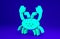 Green Crab icon isolated on blue background. Minimalism concept. 3d illustration 3D render