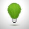 Green creative lightbulb isolated