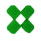 Green Crossed bandage plaster icon isolated on transparent background. Medical plaster, adhesive bandage, flexible