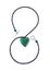 Green crystal glass heart necklace in figure eight