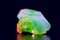 Green crystal of natural origin. Natural geological material for use in technology and jewelry