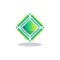 Green crystal stone flat icon