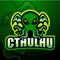 Green cthulhu mascot esport logo design