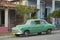 Green Cuban Classic Car. Cuba