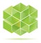 Green cube design