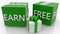 Green cubes with earn free concept